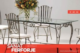 Black Modern Wrought Iron Chairs and Tables